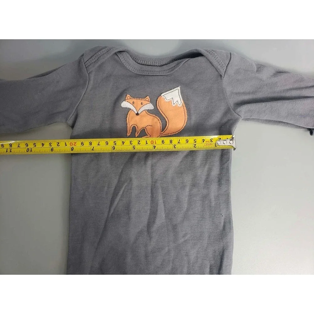 Baby Vision Grey Fox‎ Embroidered Cotton Sleeper Gown 0-6M 51488